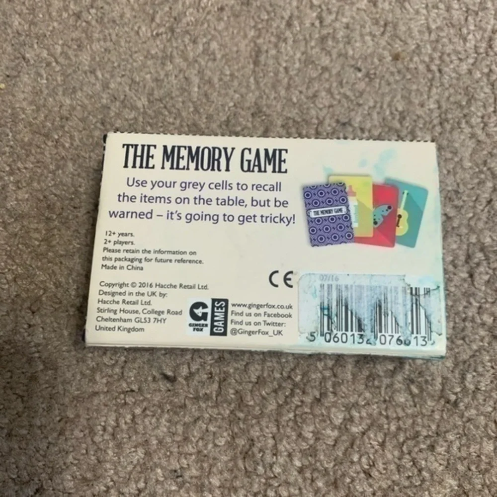 The Memory Game New never‎ used